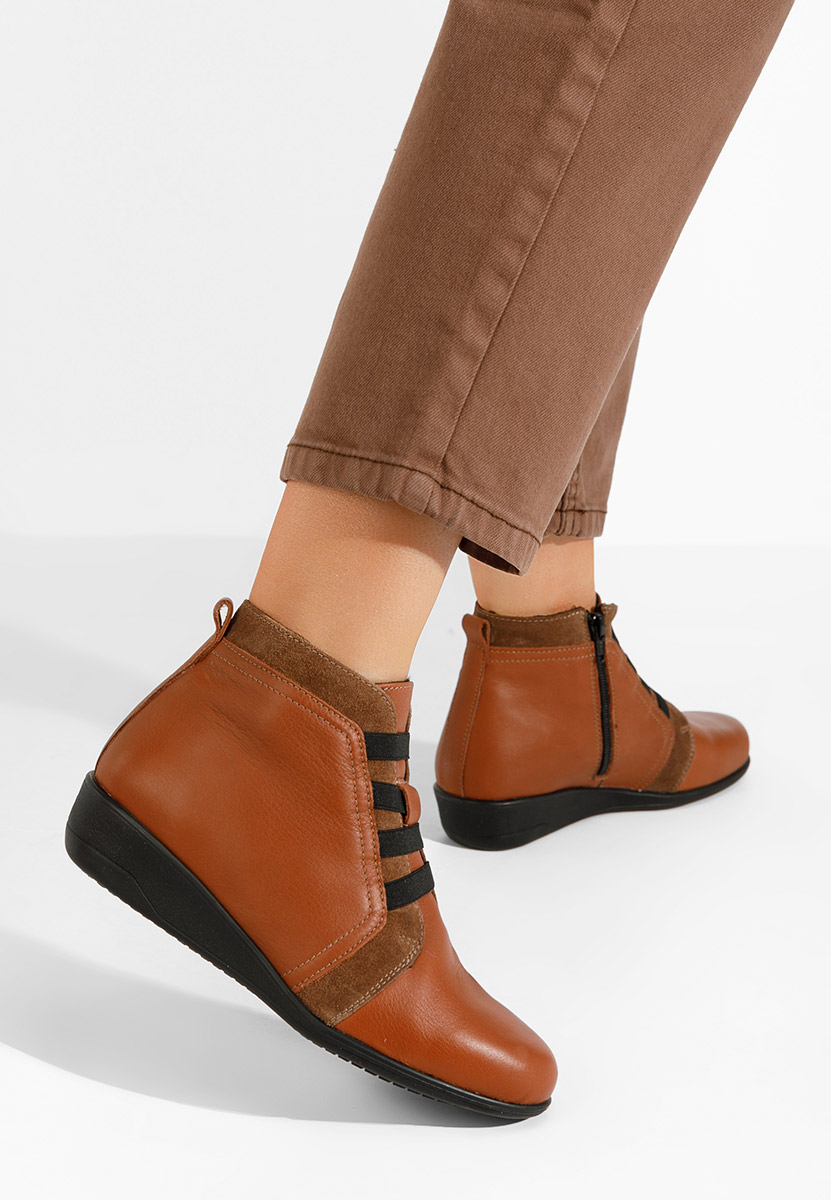 Боти естествена кожа Tashia камел