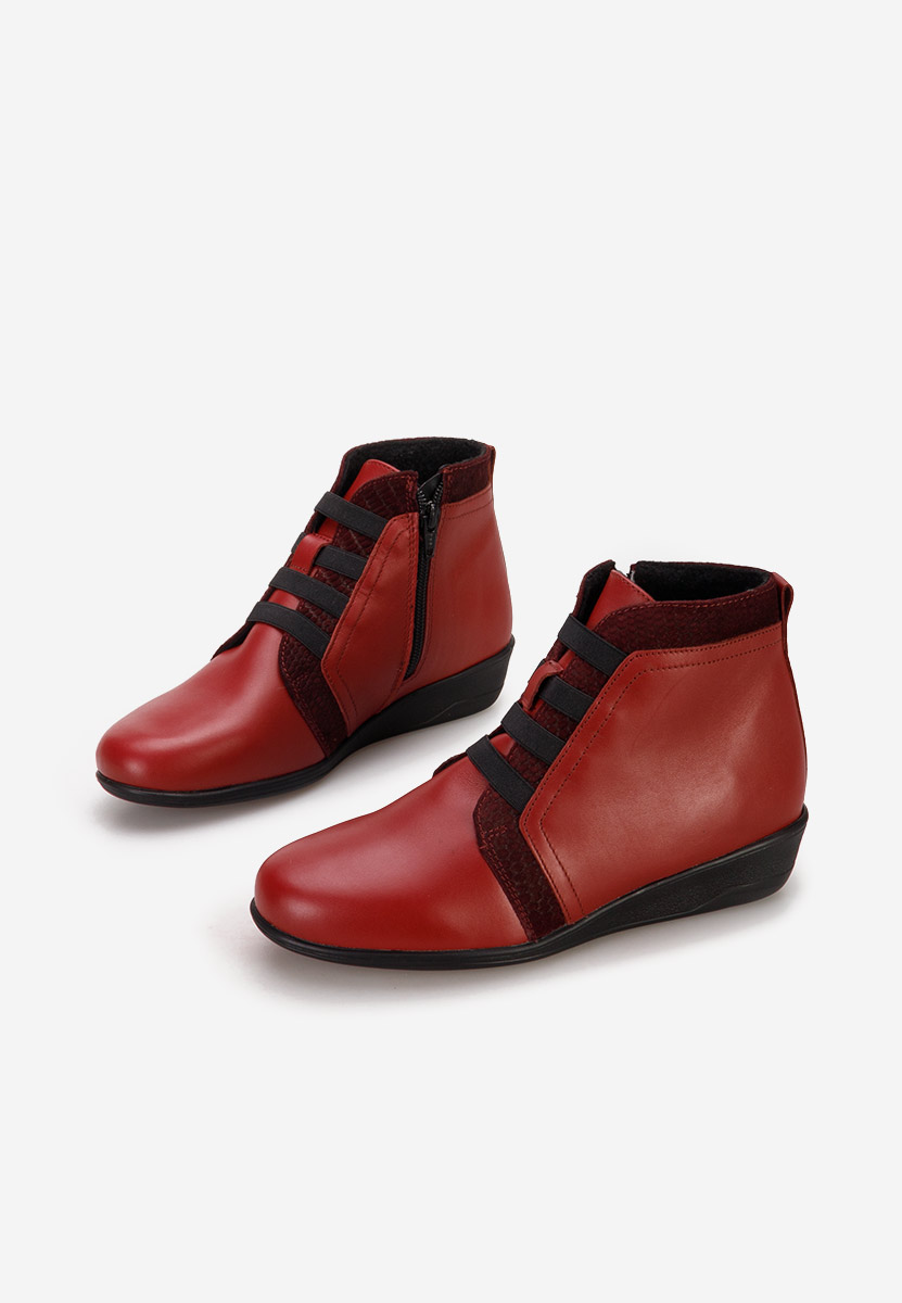 Боти естествена кожа Tashia червен