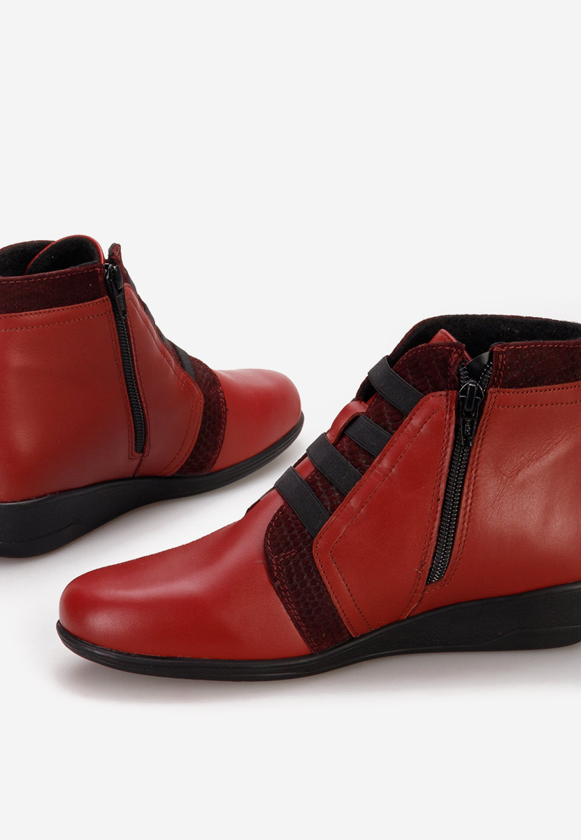 Боти естествена кожа Tashia червен