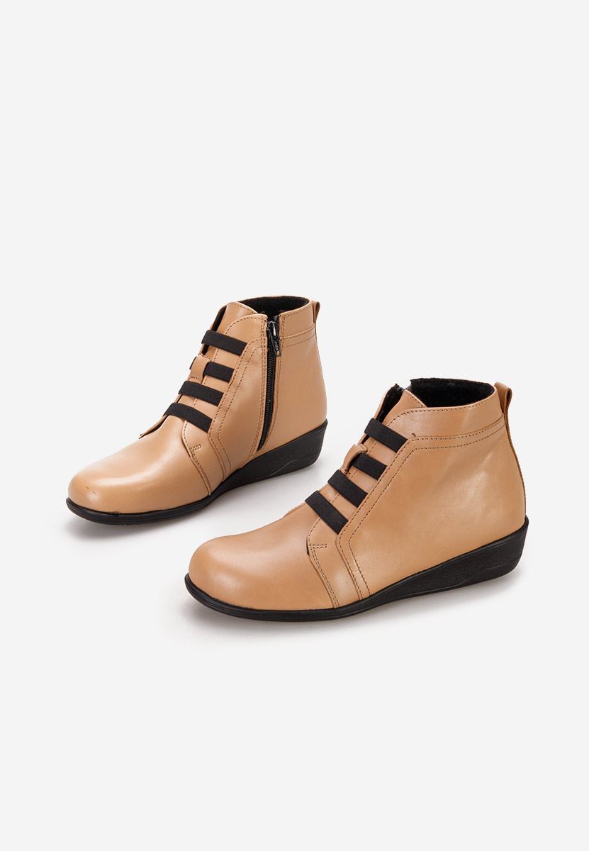 Боти естествена кожа Tashia бежов