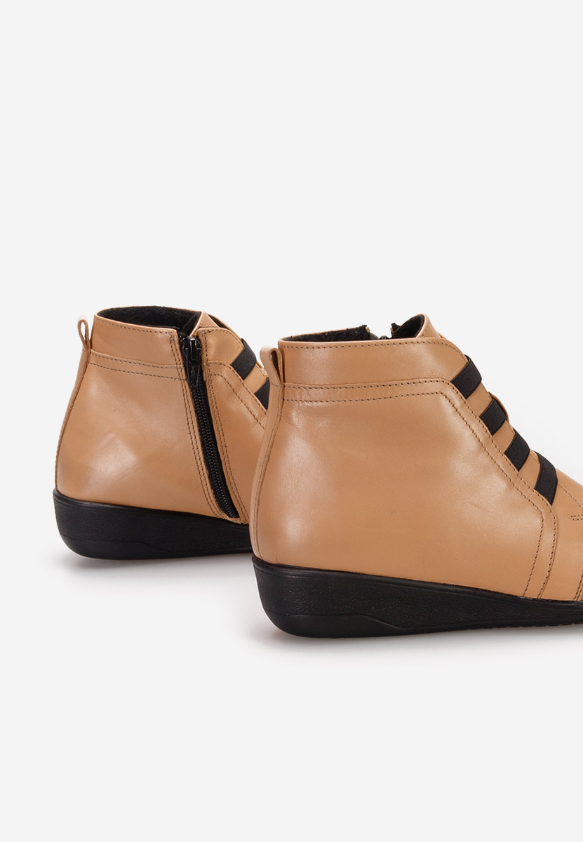 Боти естествена кожа Tashia бежов