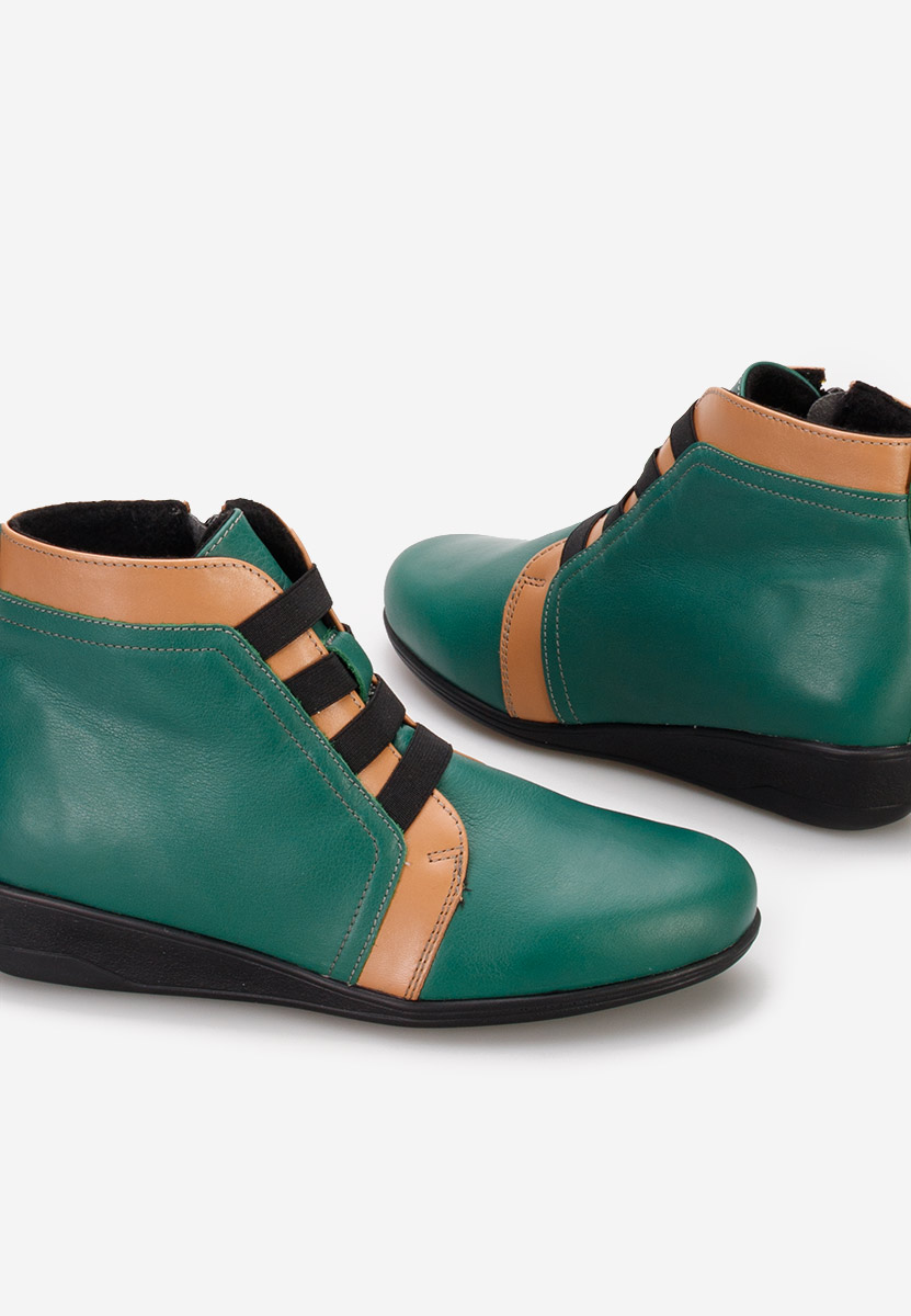 Боти естествена кожа Tashia зелен