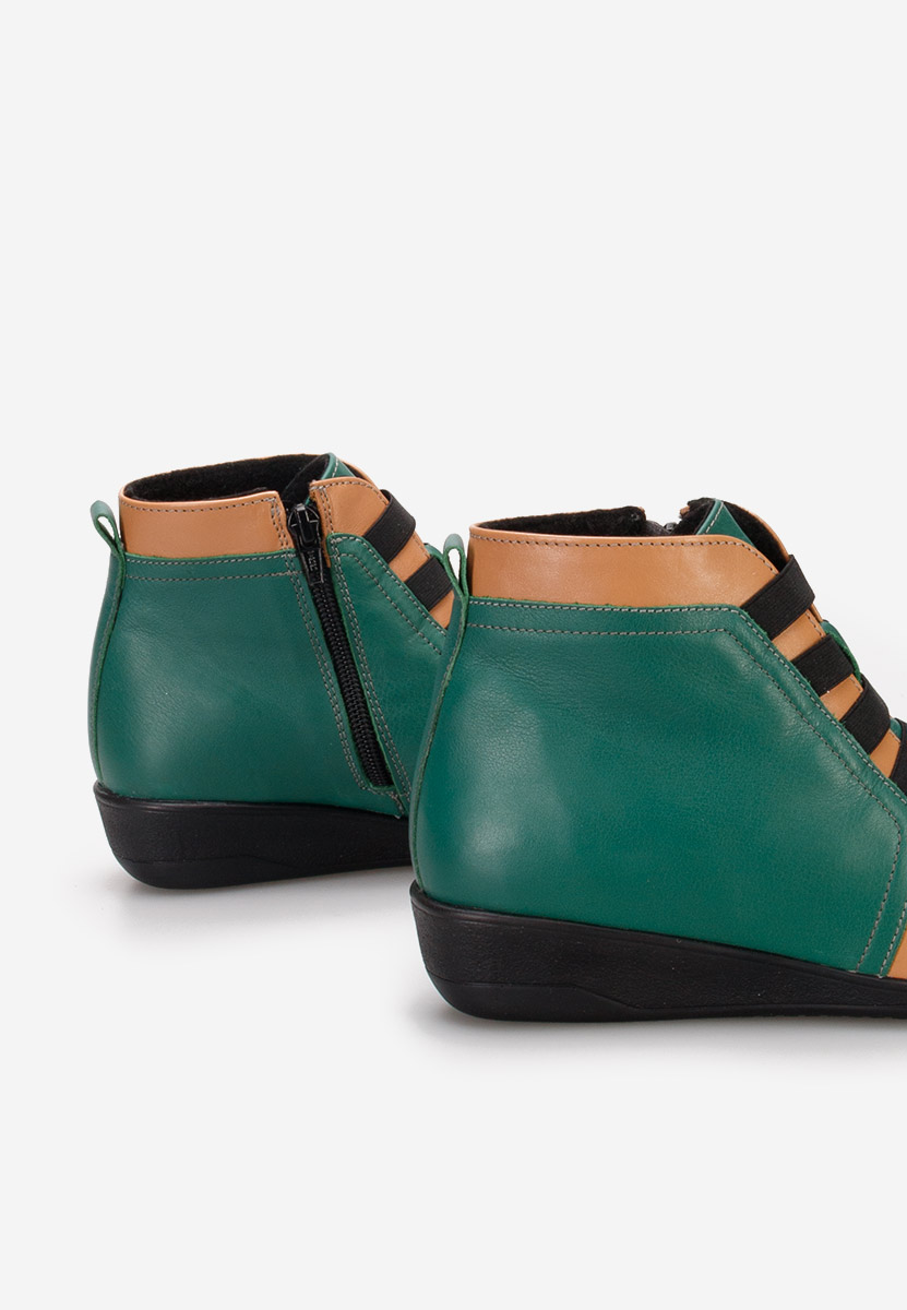 Боти естествена кожа Tashia зелен