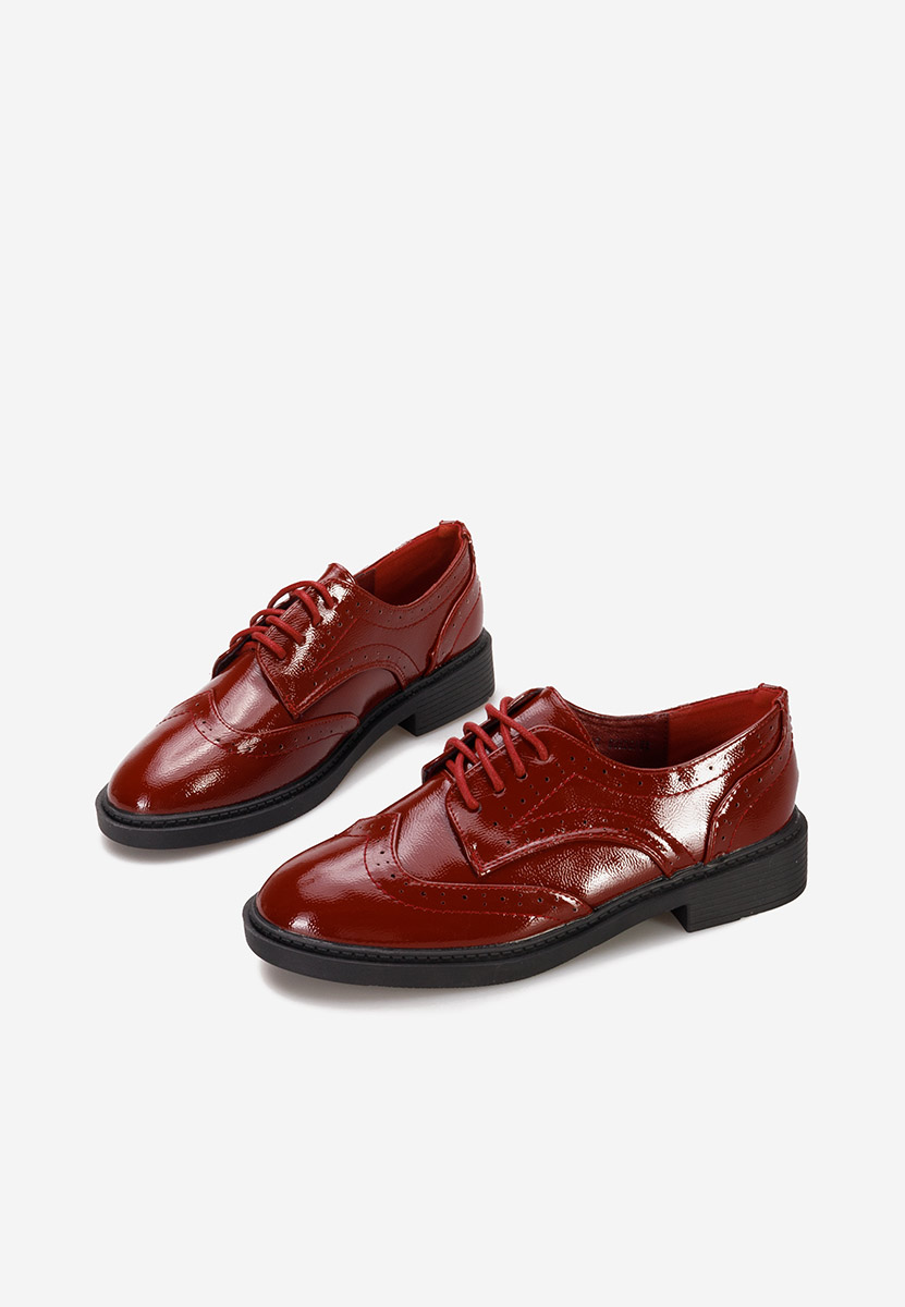 Дамски обувки brogue Pheronia Винено червено