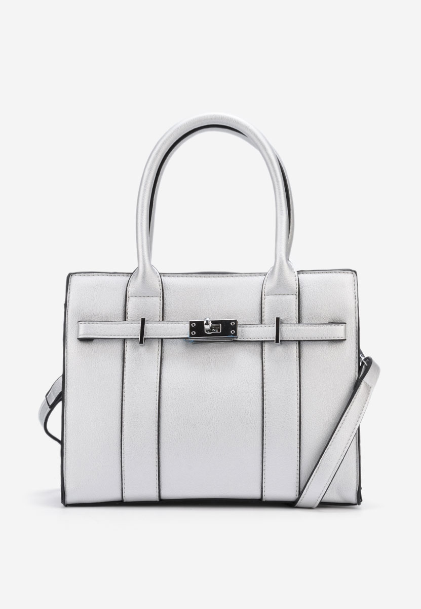 Ръчна чанта Yvesa сребриста