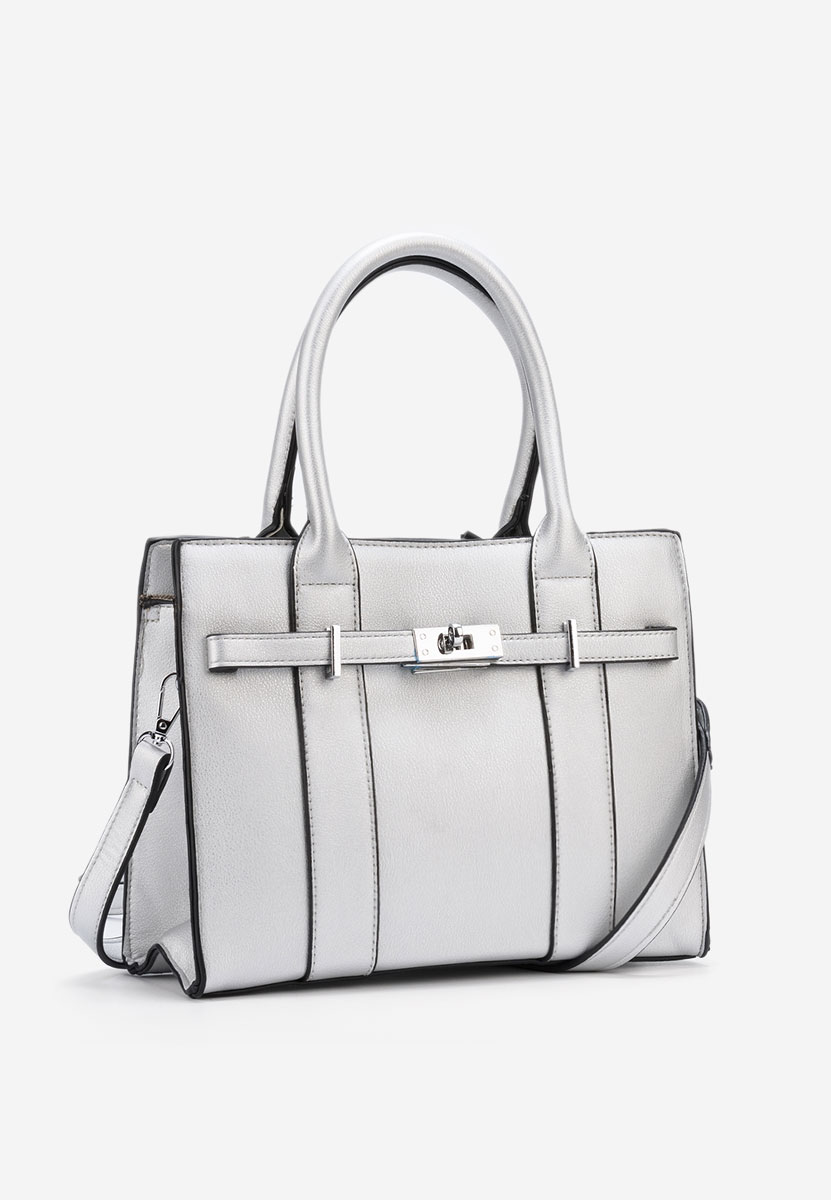 Ръчна чанта Yvesa сребриста