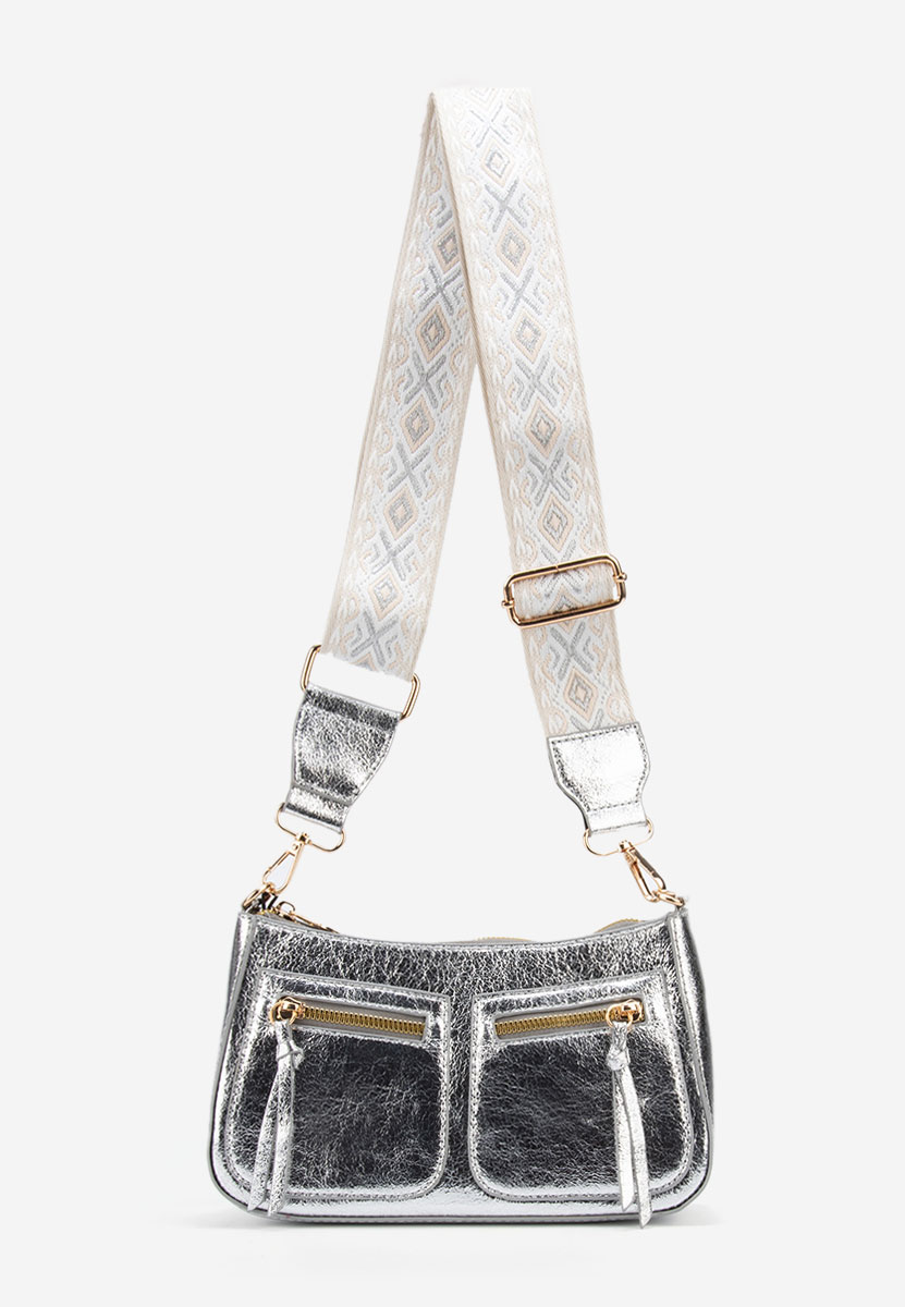 чанта за рамо Sabrya сребриста