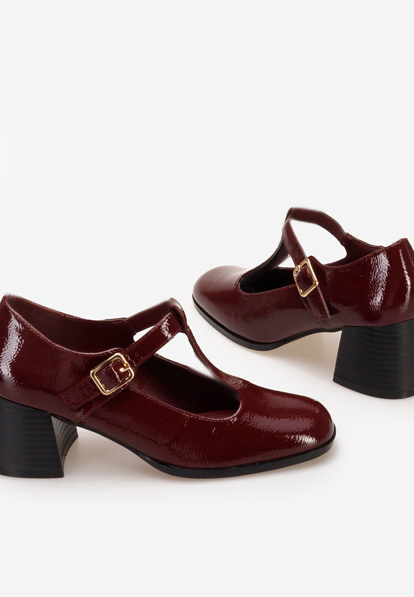 Обувки на ток Vesita Винено червено