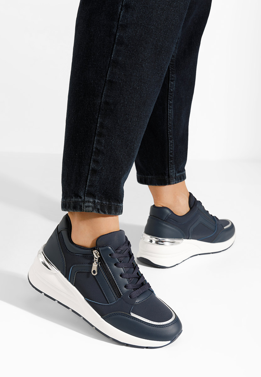 Cникърси на платформа Henia военно син