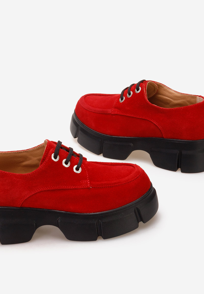 Ежедневни обувки естествена кожа Catarina червен