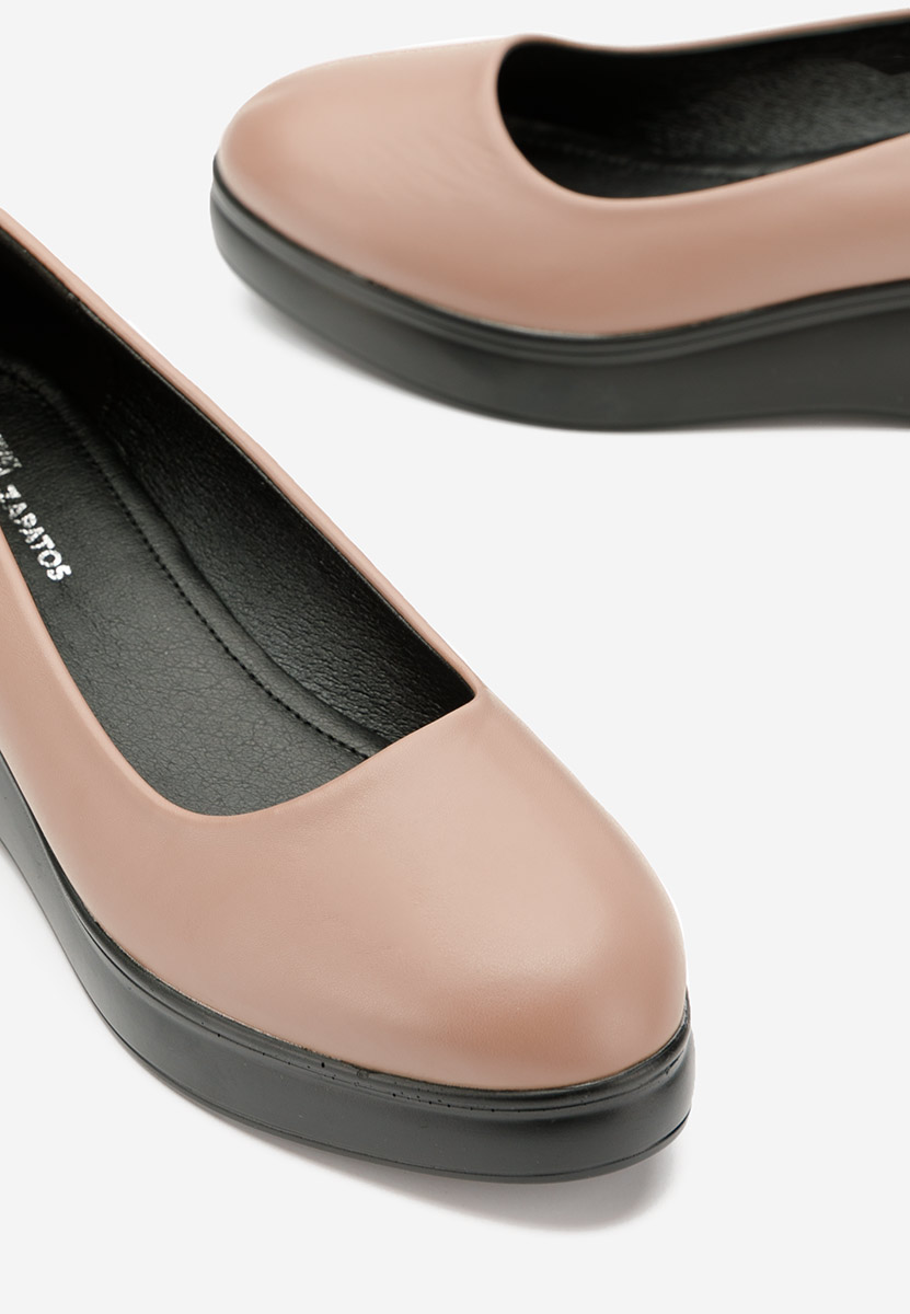 Обувки на платформа Milanca телесен цвят