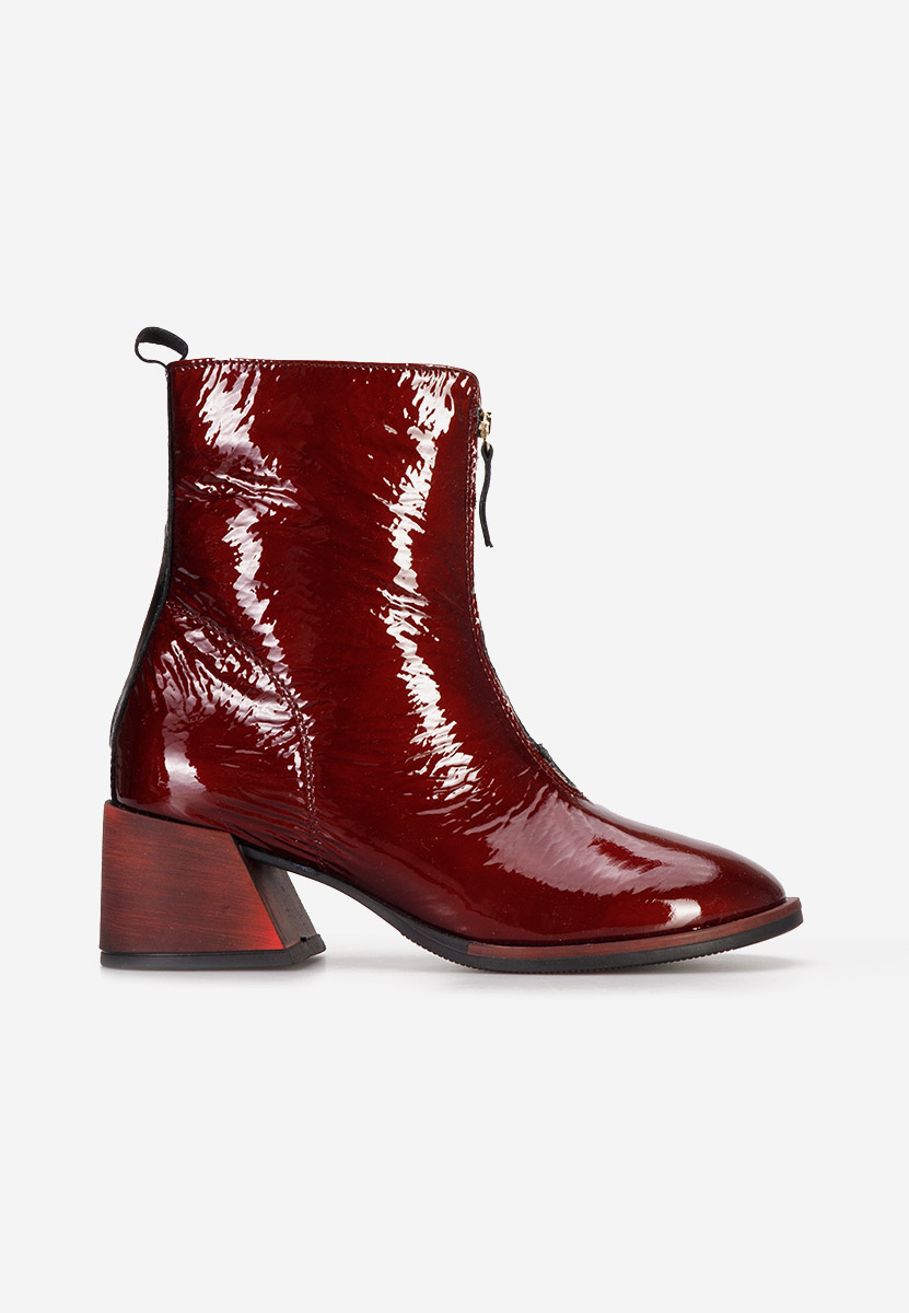 Боти естествена кожа Videra бордо Zapatos
