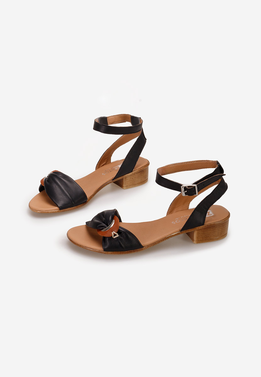 Cандали естествена кожа Vestina черен