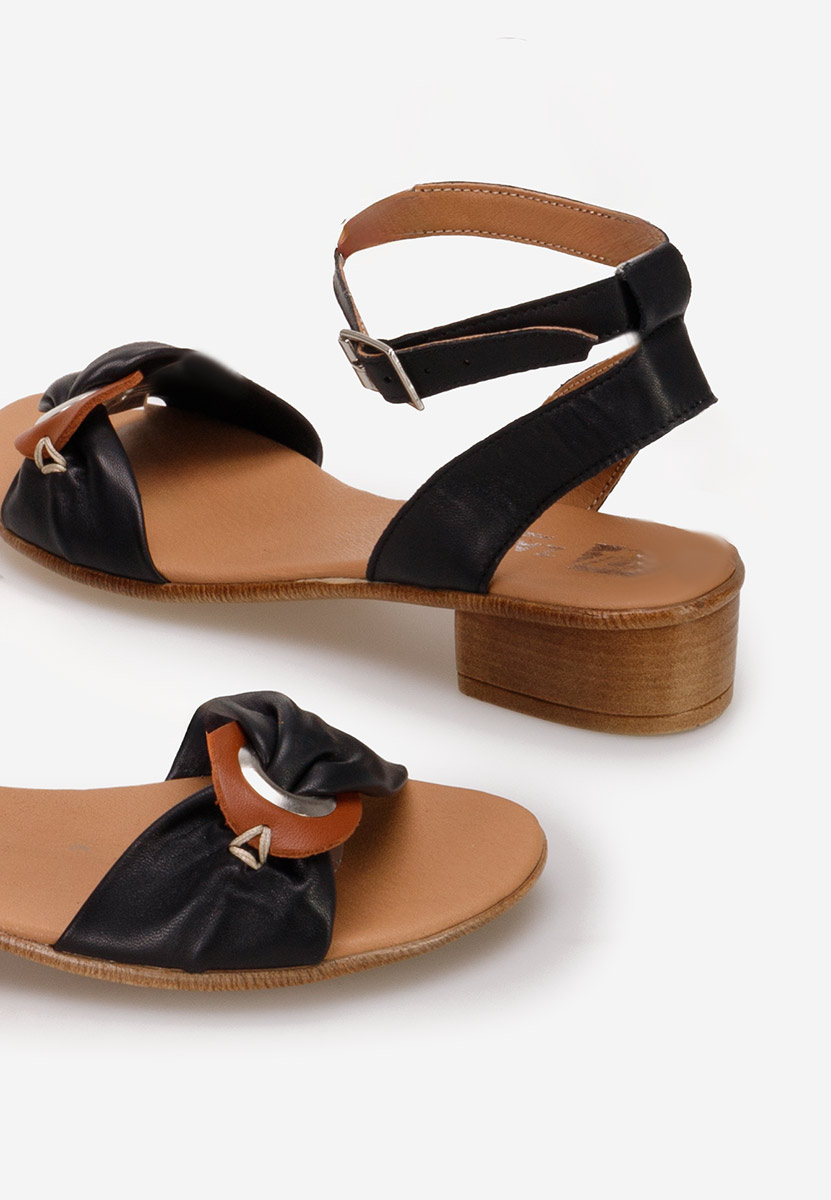 Cандали естествена кожа Vestina черен