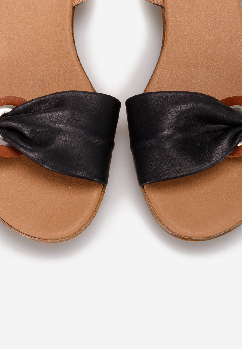 Cандали естествена кожа Vestina черен