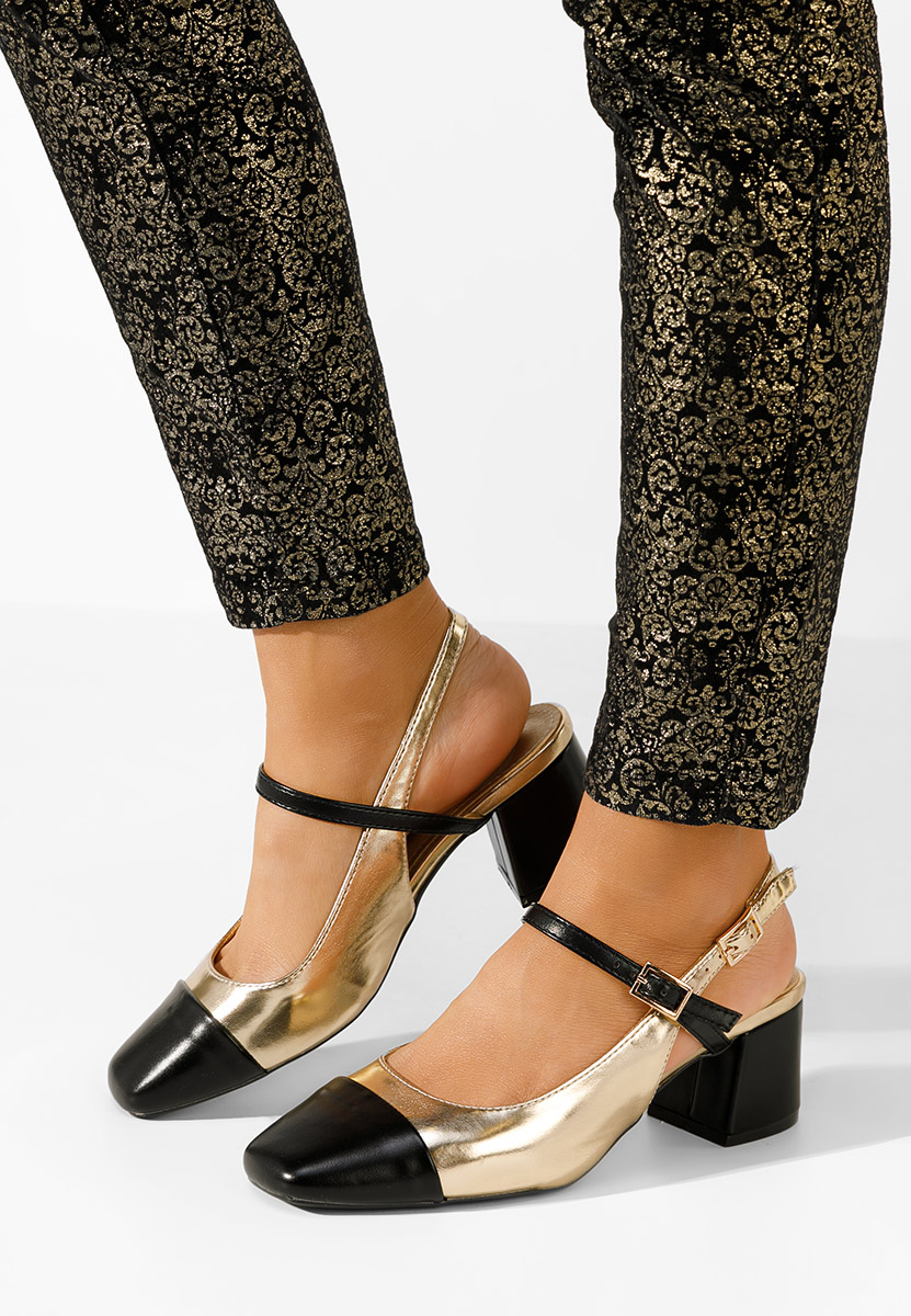 Oбувки с дебел ток Eriosa златен