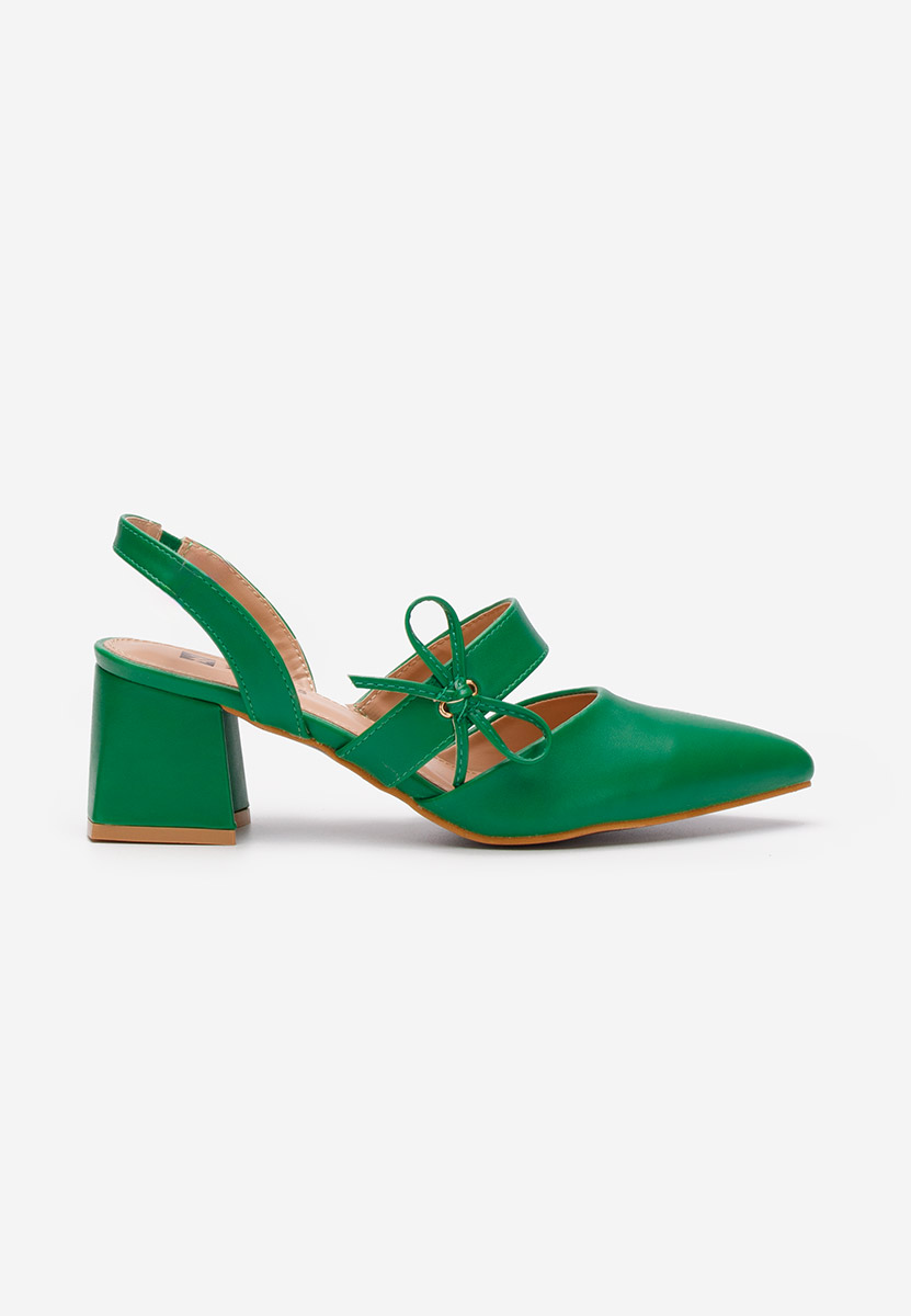 Обувки на ток Tanada зелен