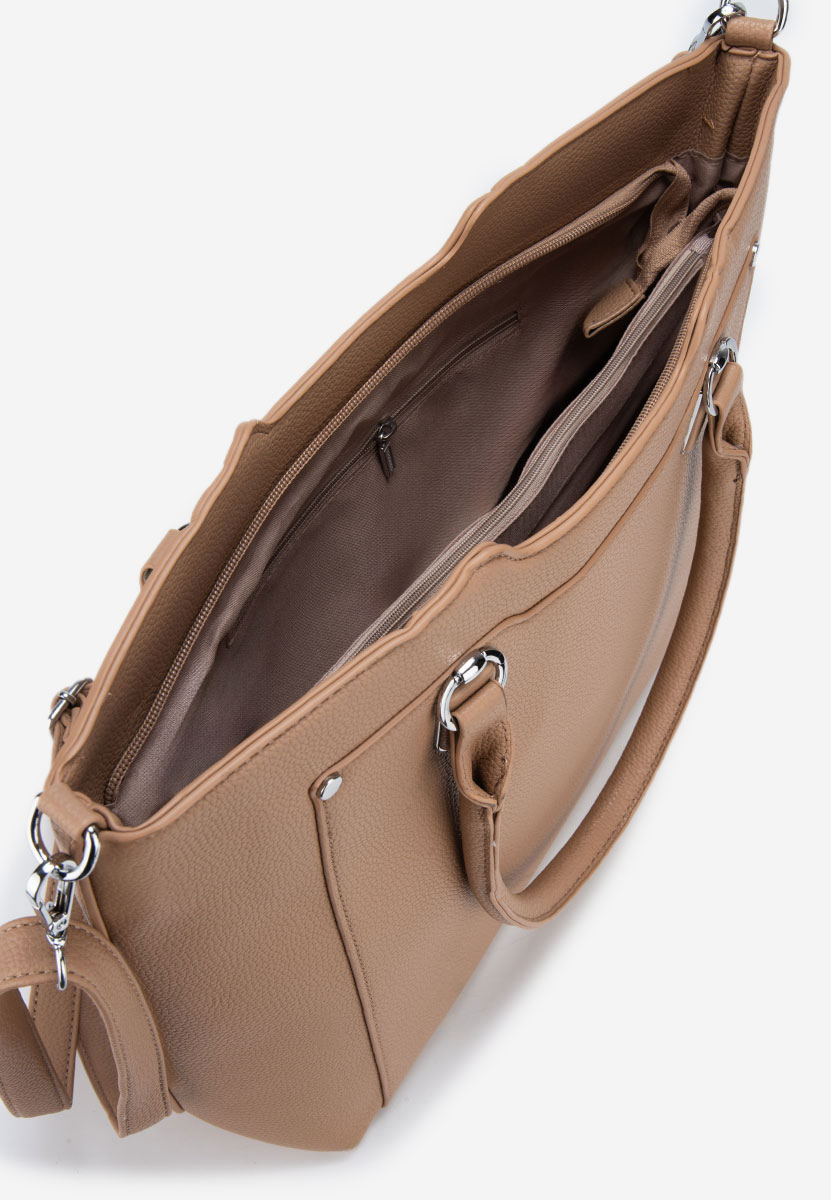 Ръчна чанта Soleina каки