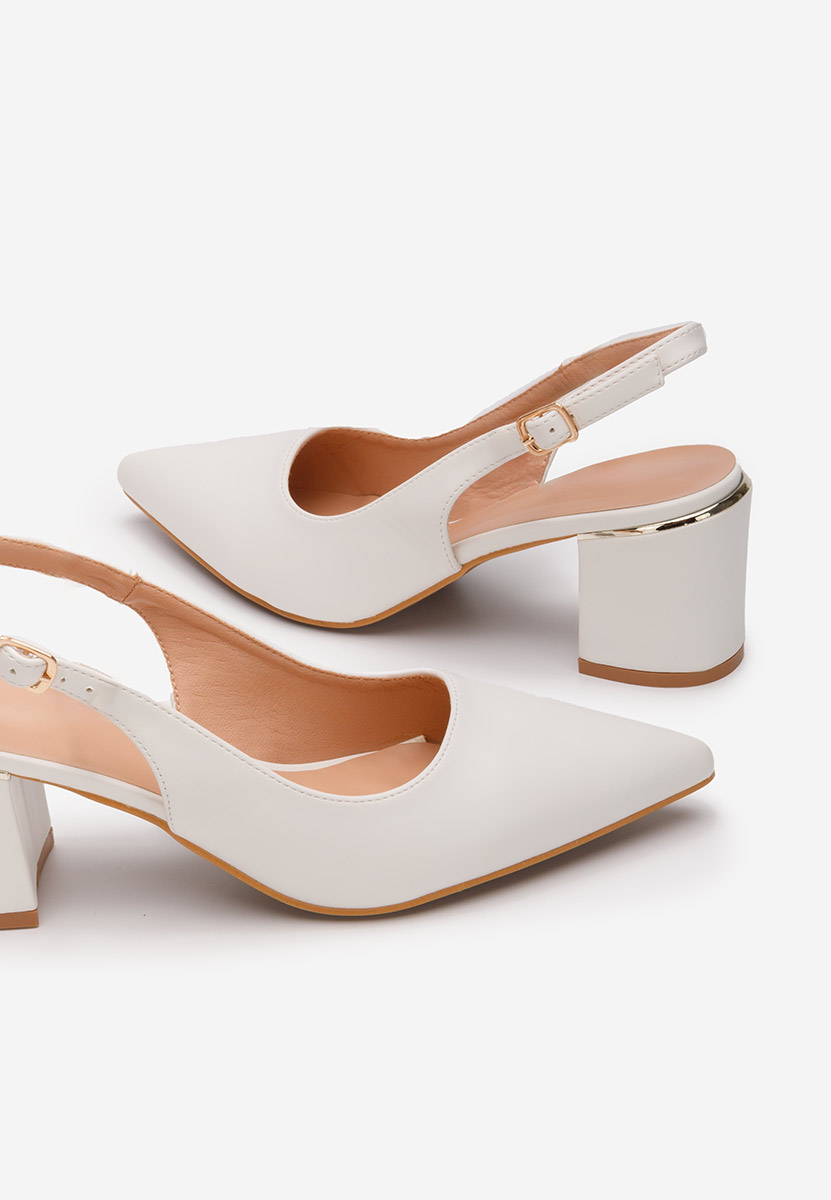 Обувки на ток Flamia бели