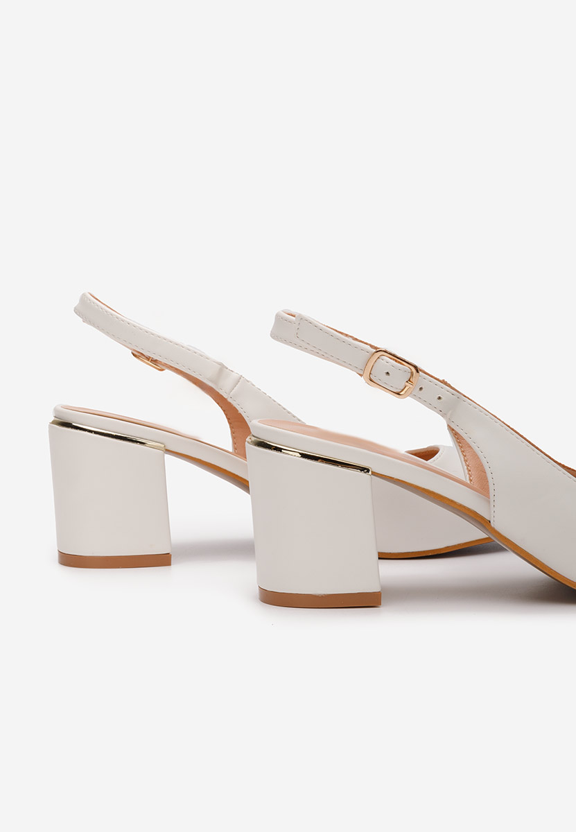 Обувки на ток Flamia бели