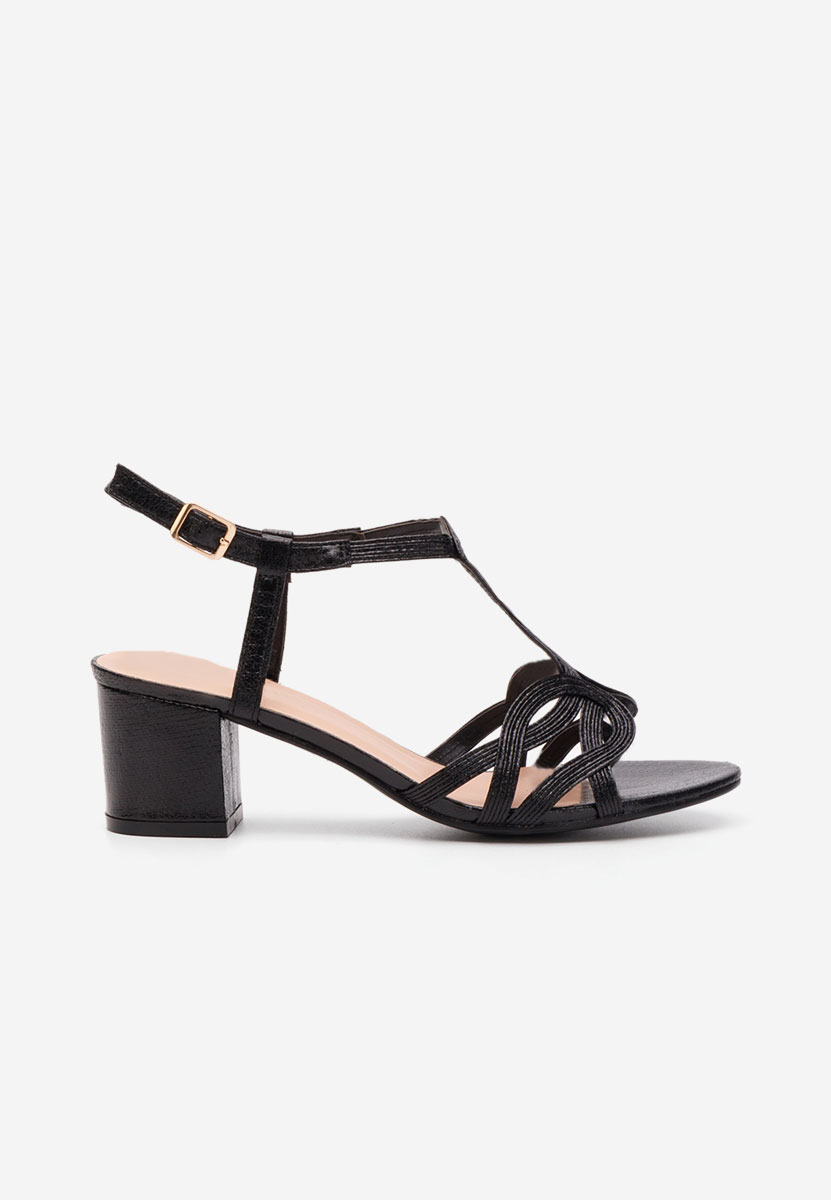 Сандали на ток Siltia черен