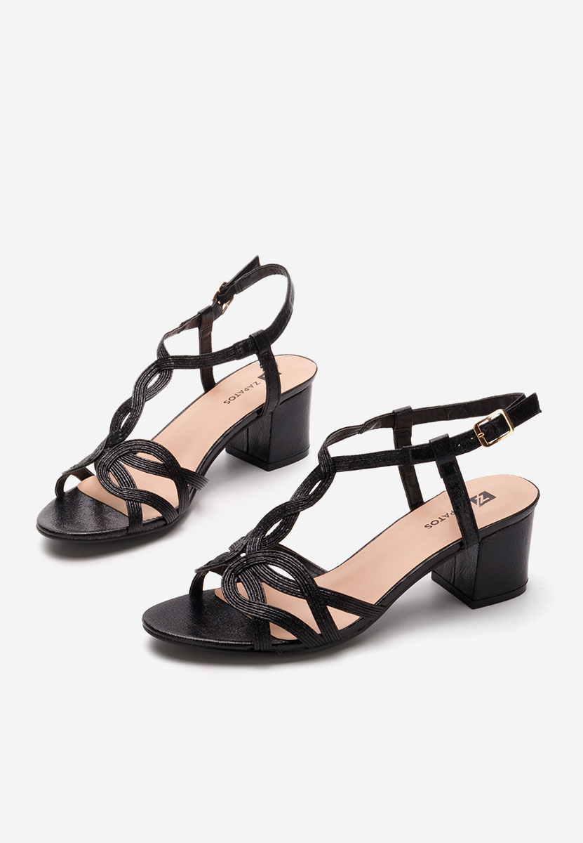 Сандали на ток Siltia черен