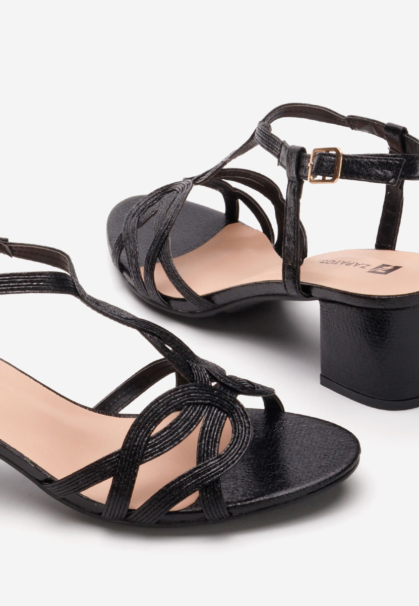 Сандали на ток Siltia черен