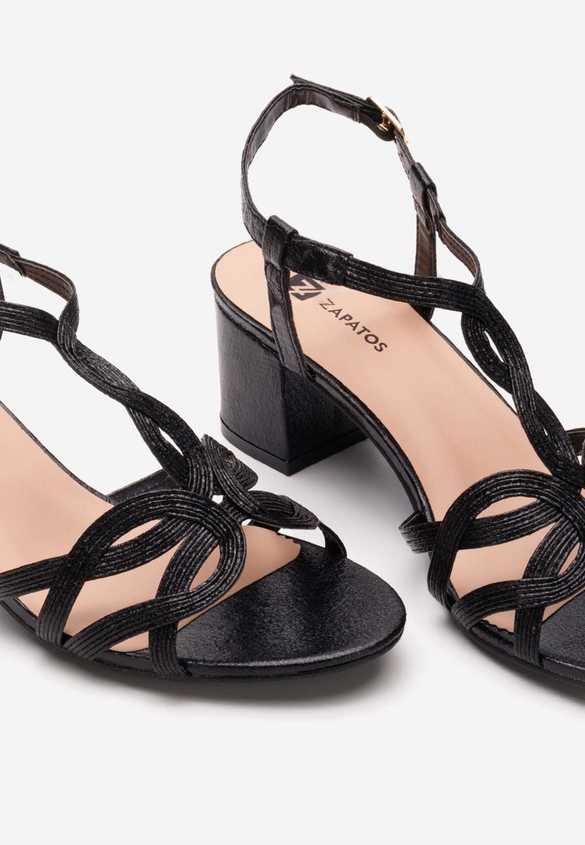 Сандали на ток Siltia черен