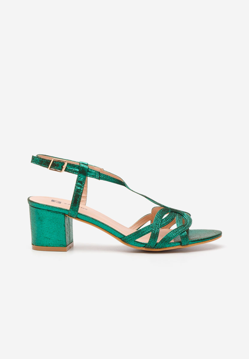 Сандали на ток Siltia зелен