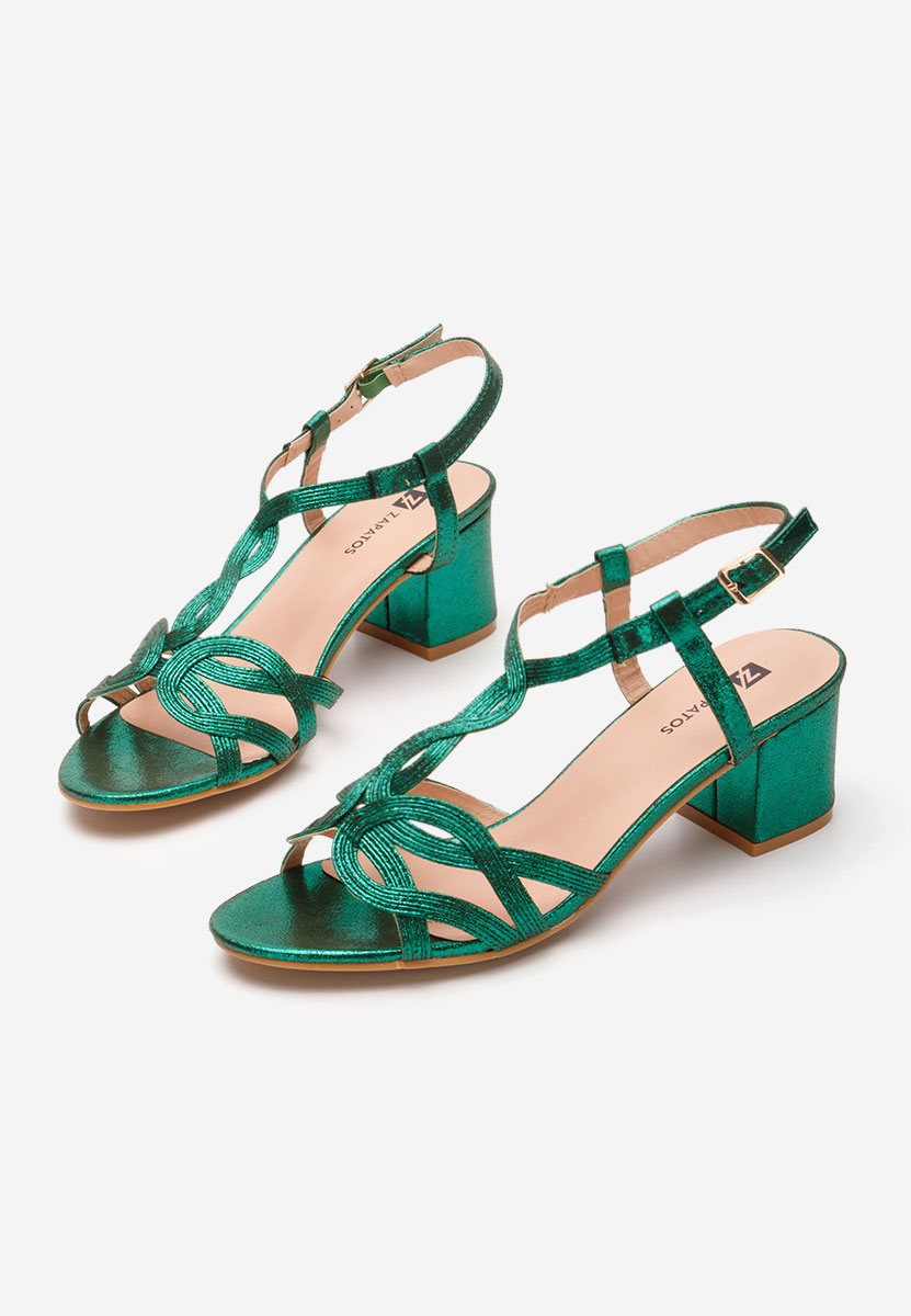 Сандали на ток Siltia зелен