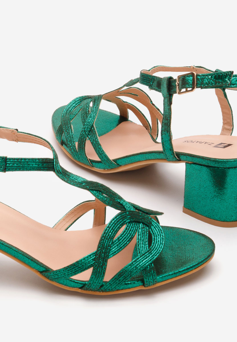 Сандали на ток Siltia зелен