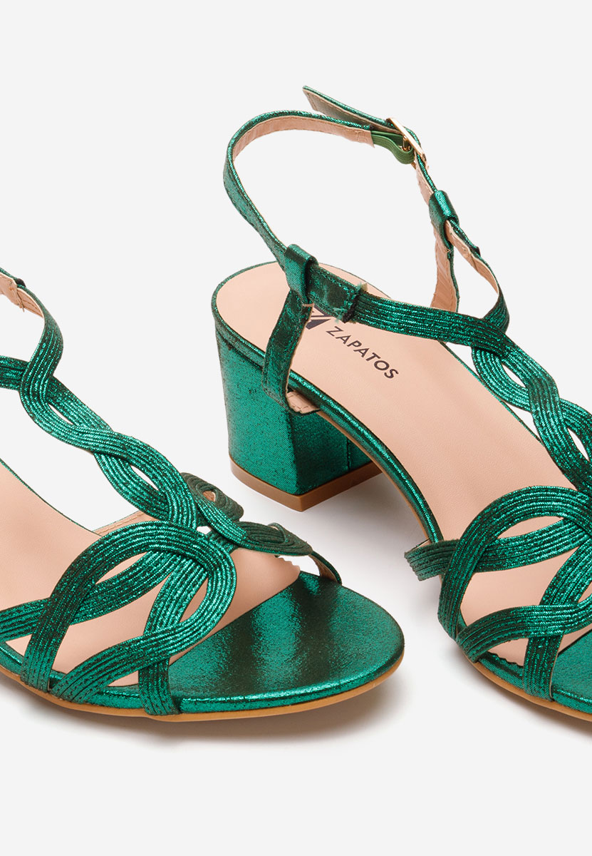 Сандали на ток Siltia зелен