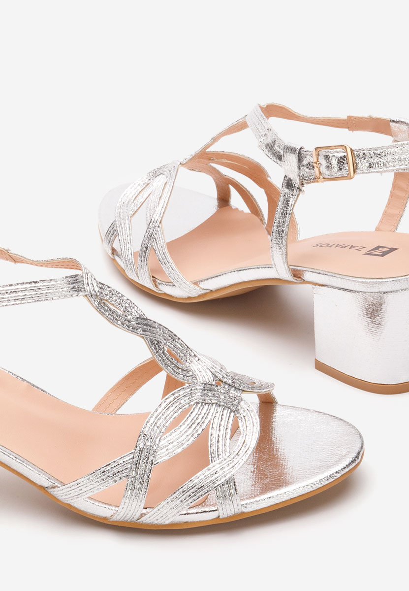 Сандали на ток Siltia сив