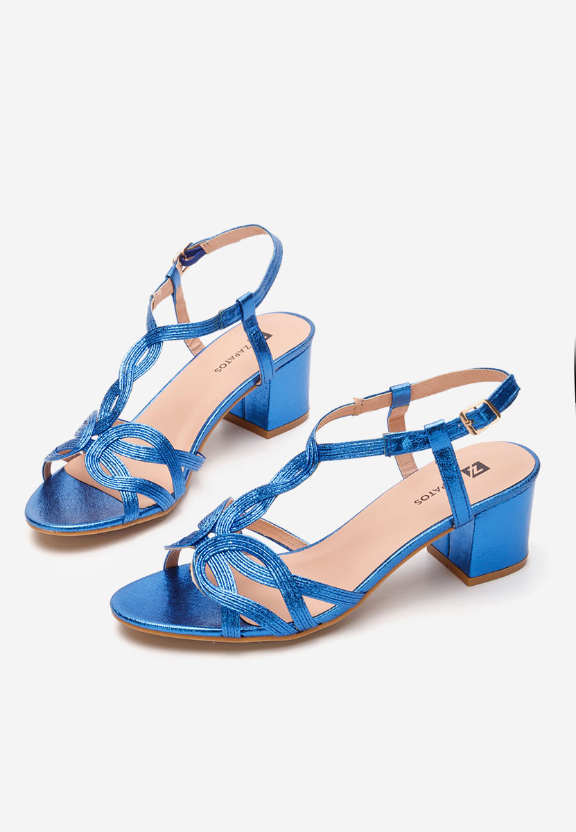 Сандали на ток Siltia син