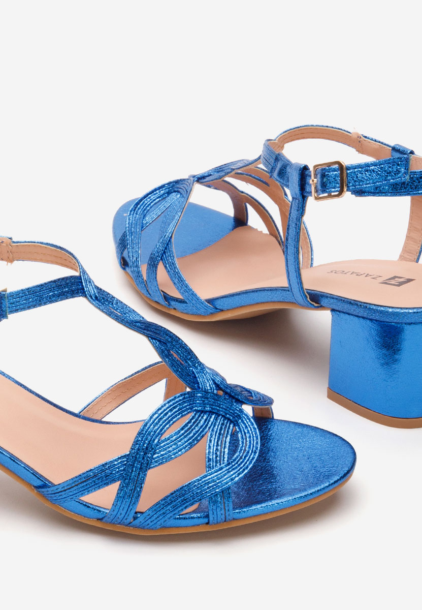 Сандали на ток Siltia син