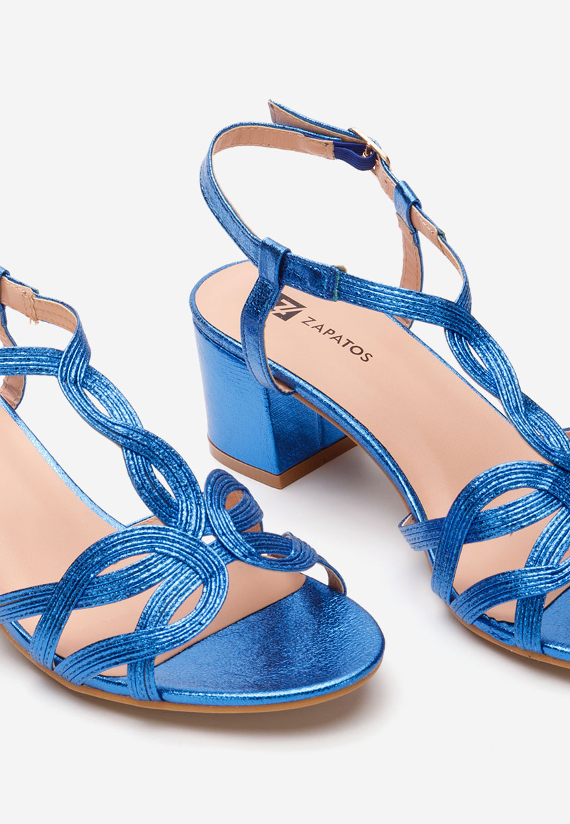 Сандали на ток Siltia син