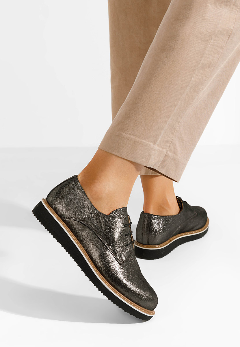 Ежедневни обувки естествена кожа Casilas сив