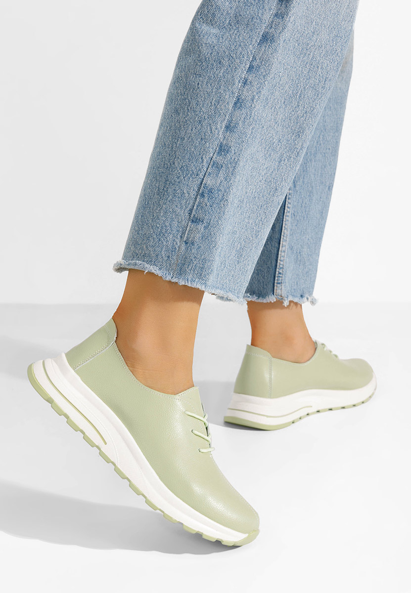Кожени обувки Cici зелен