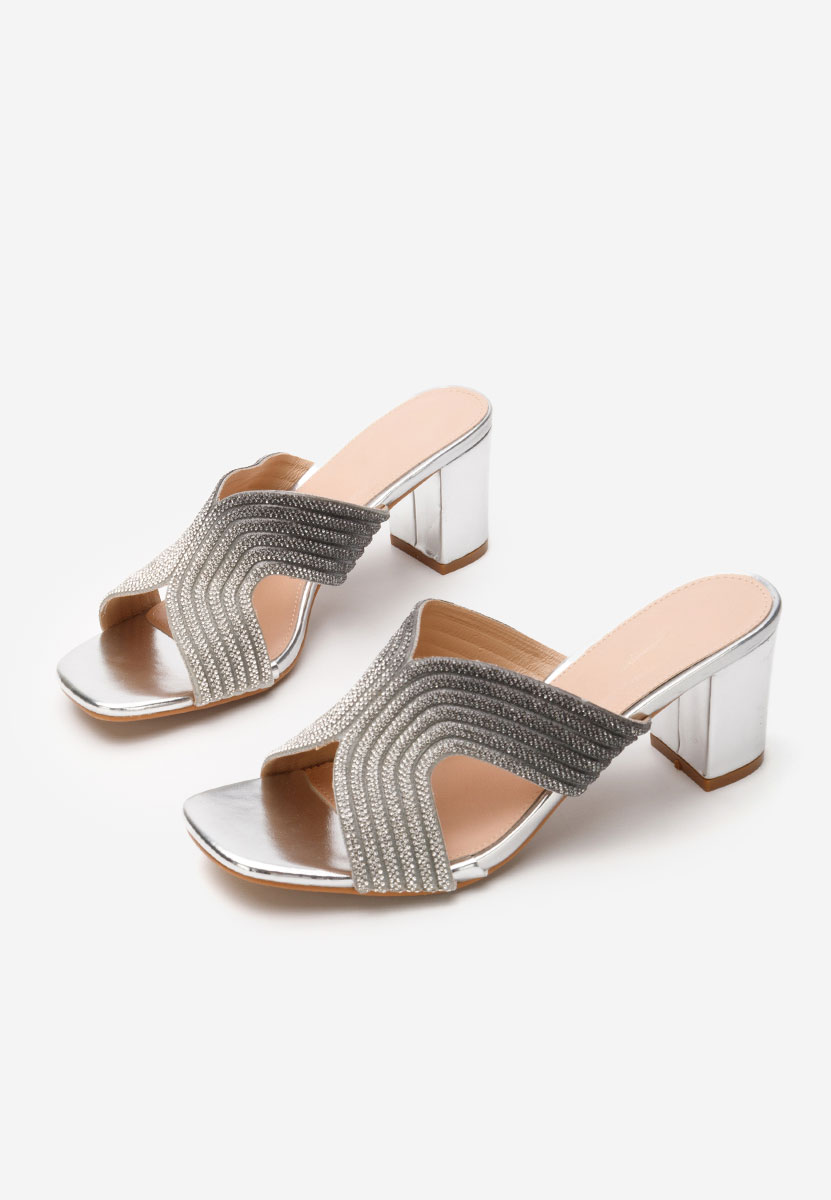 Чехли на ток Giorgiana сив