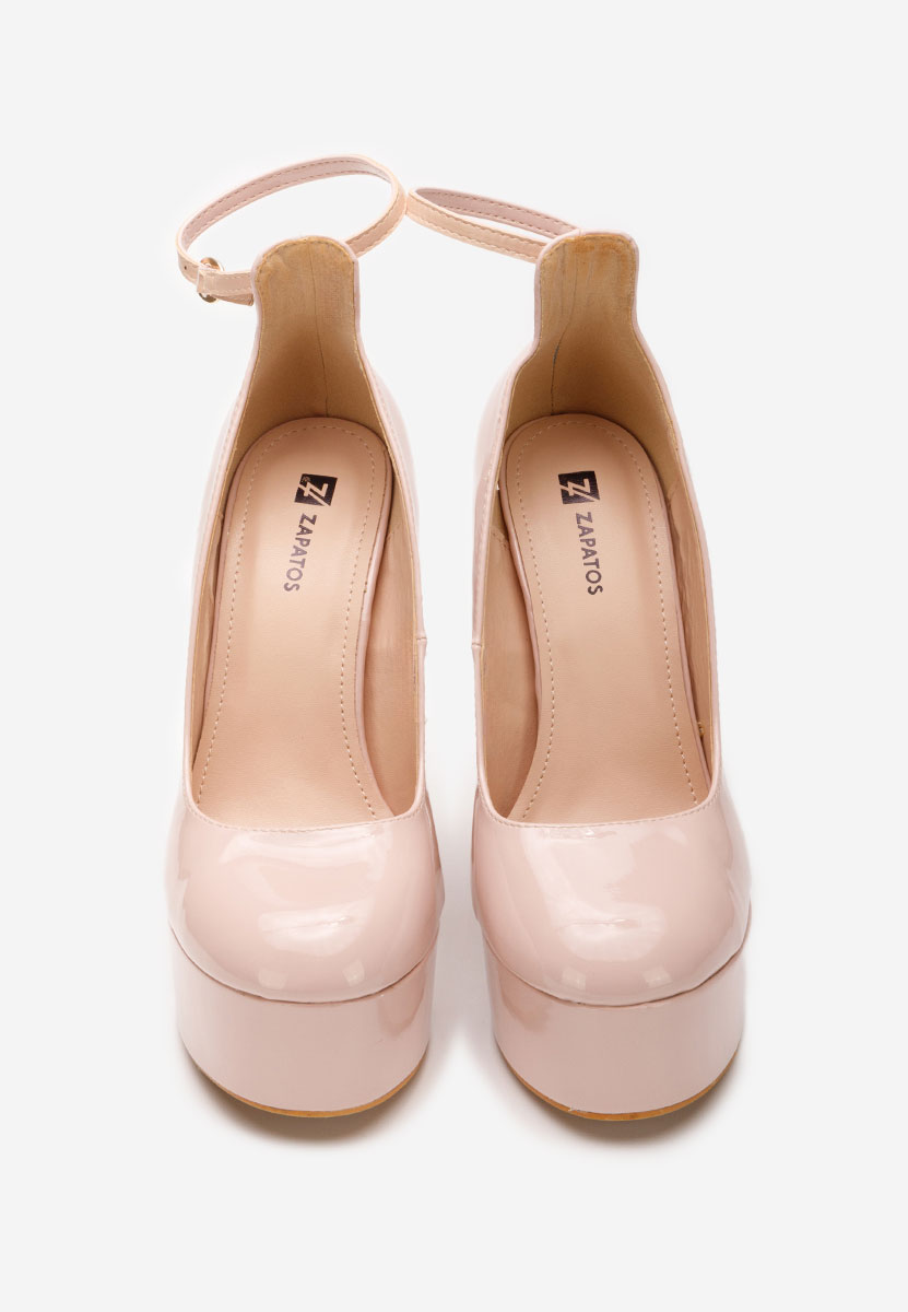 Oбувки на ток Matea V3 бежов