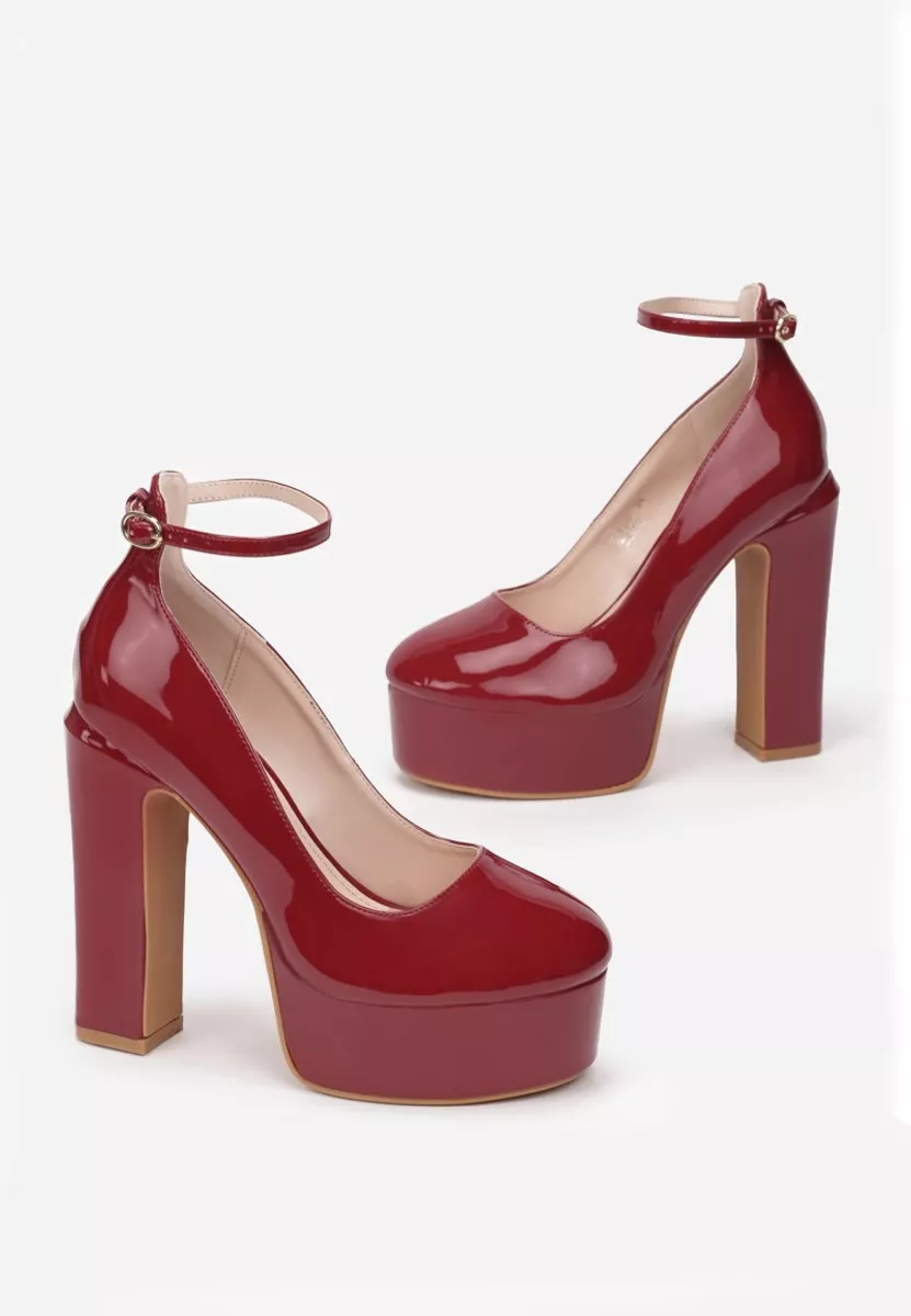 Oбувки на ток Matea V3 Винено червено