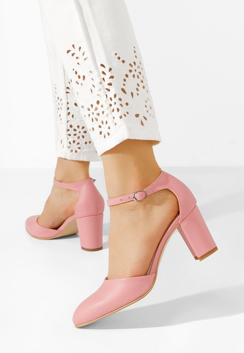 Oбувки с дебел ток Praia розов