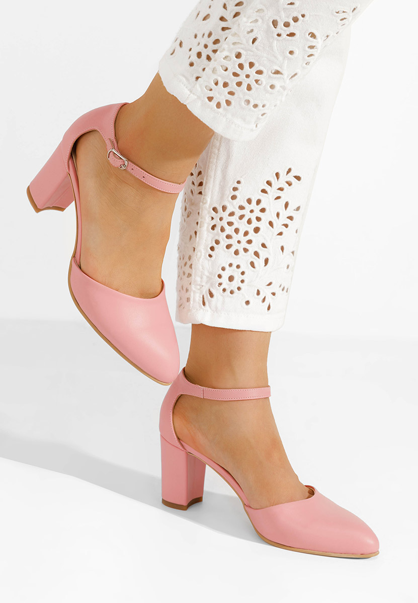 Oбувки с дебел ток Praia розов