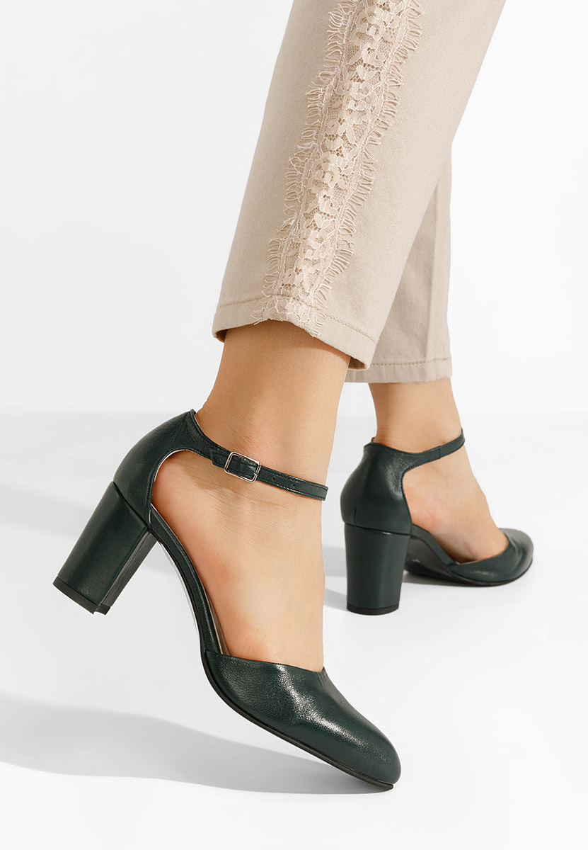 Обувки на ток Praia зелен