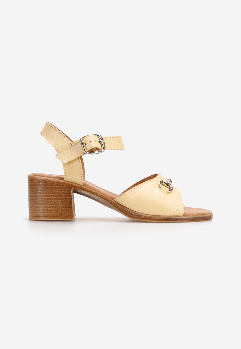 Cандали естествена кожа Deandra жълт