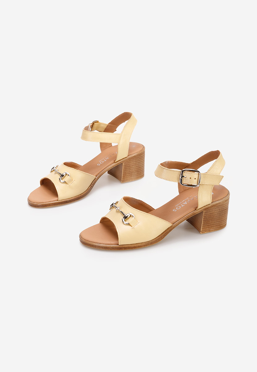 Cандали естествена кожа Deandra жълт