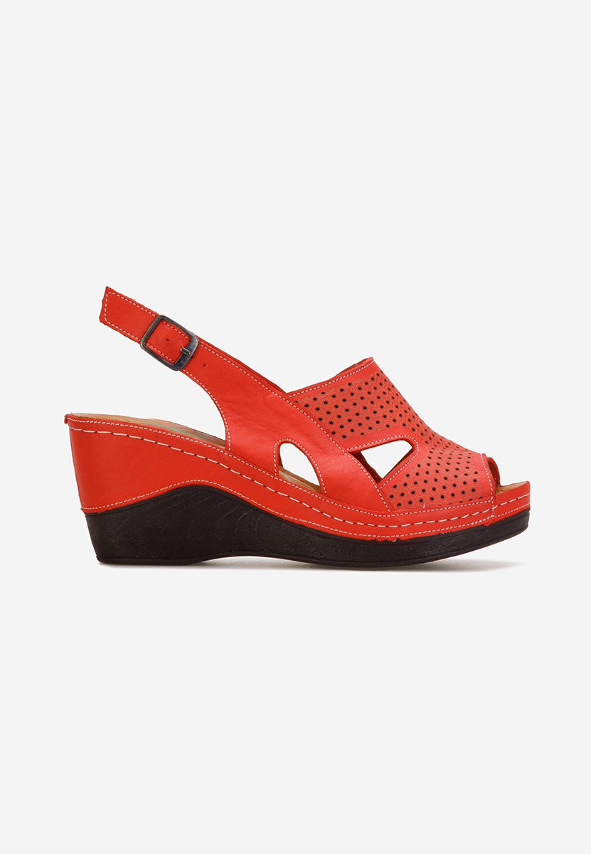 Сандали на платформа Paola червен