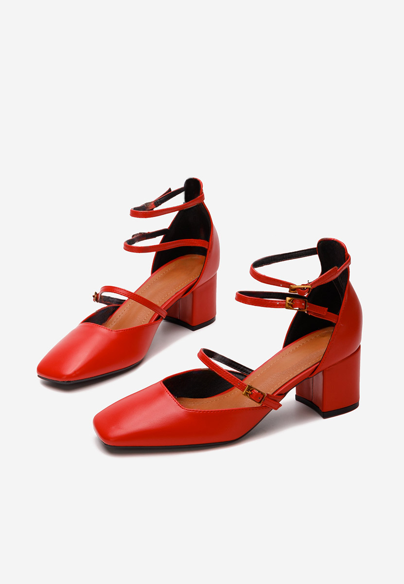 Oбувки с дебел ток Demara V2 червен