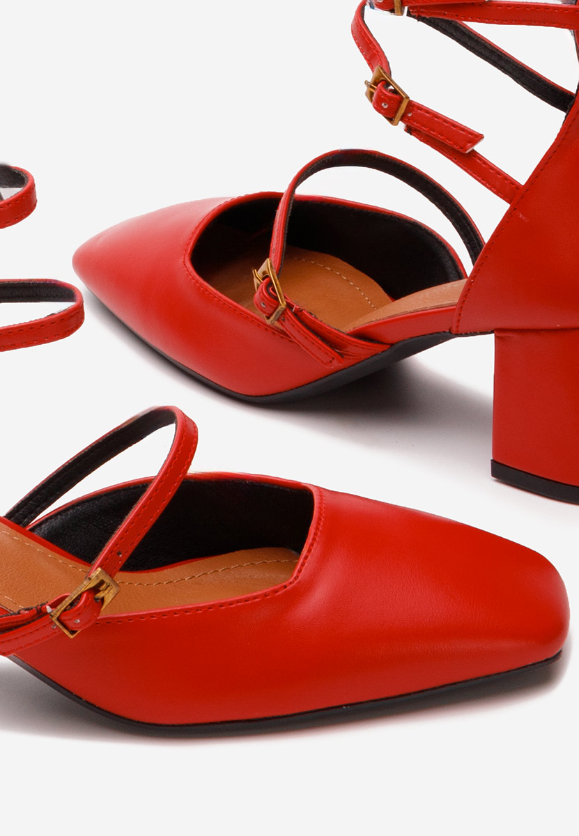 Oбувки с дебел ток Demara V2 червен