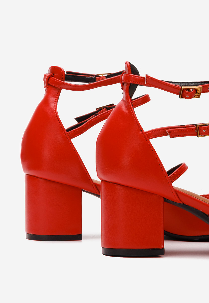 Oбувки с дебел ток Demara V2 червен